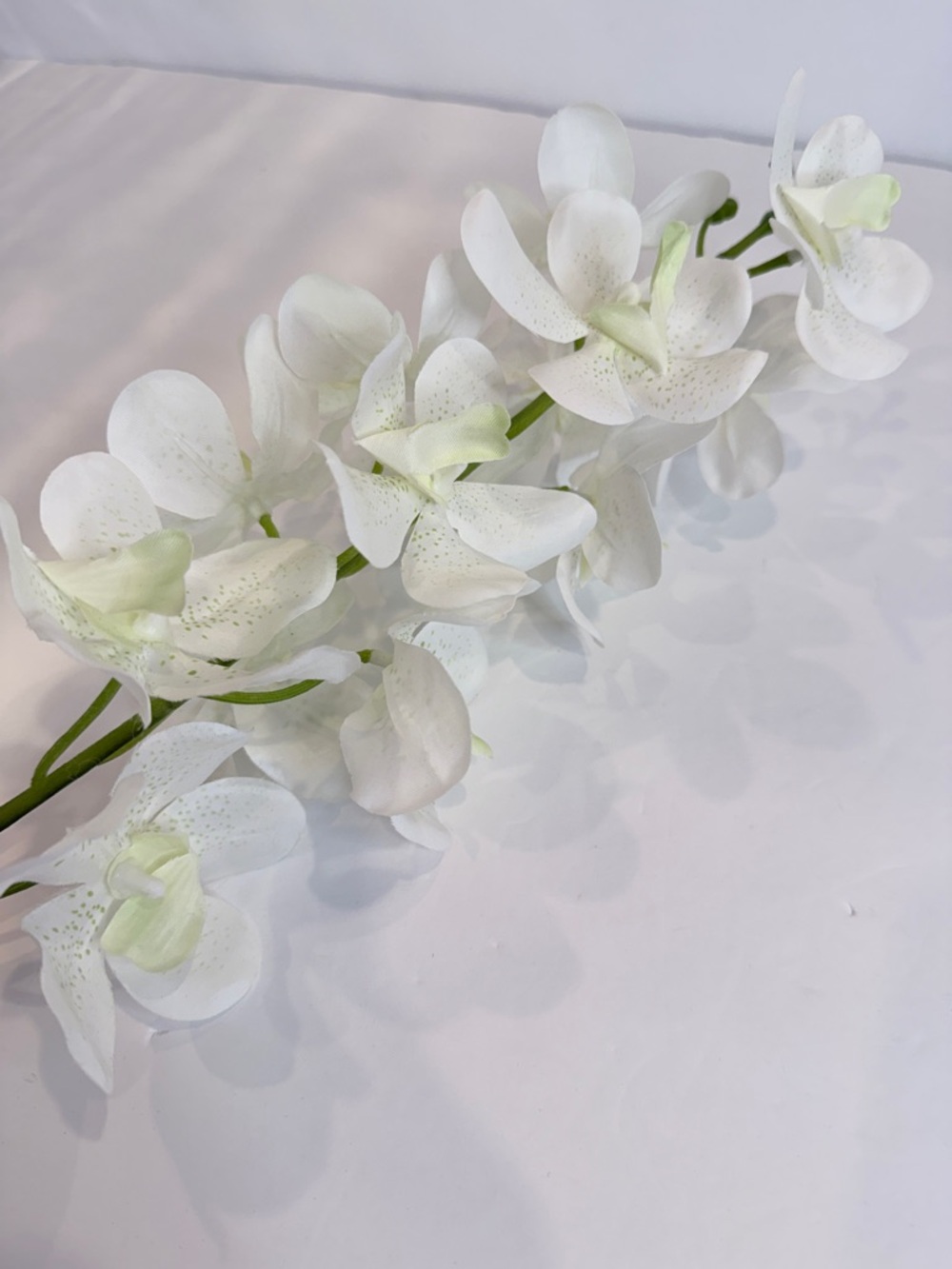 18 inch “Faux White Orchid Stem” Real Touch Phalaenopsis Floral Wedding Decor”